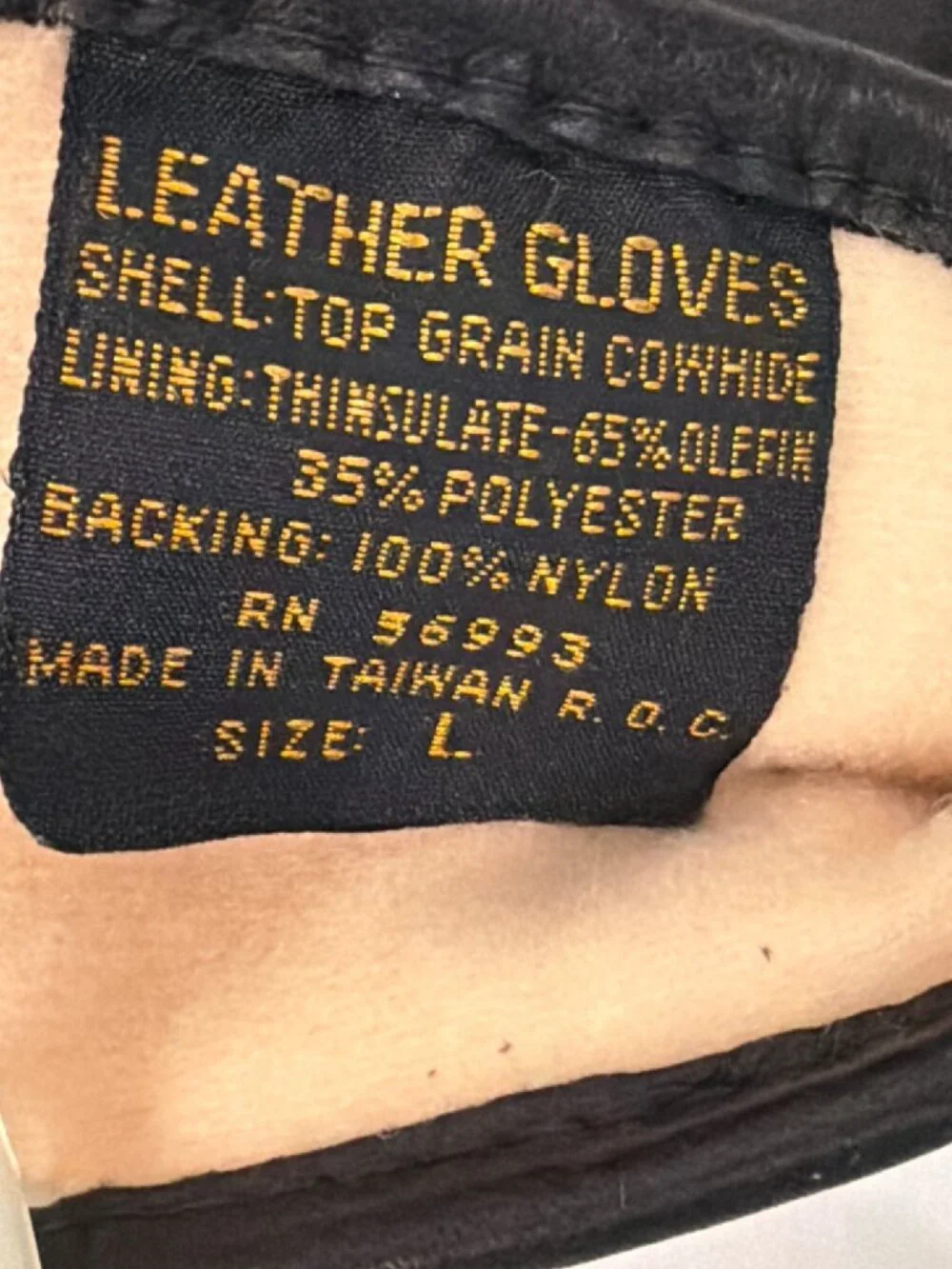 3M Thinsulate Black Leather Women's Winter Gloves Size L